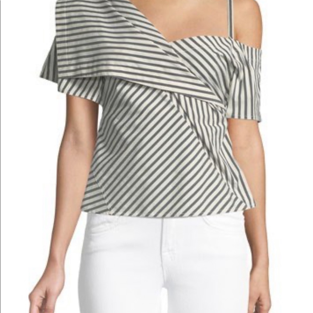 Theory Hartman Gingham NWT off one shoulder SZ M